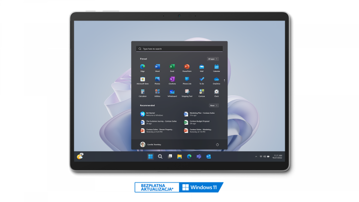 Microsoft Surface Pro 9 W10P platynowy - widok frontu