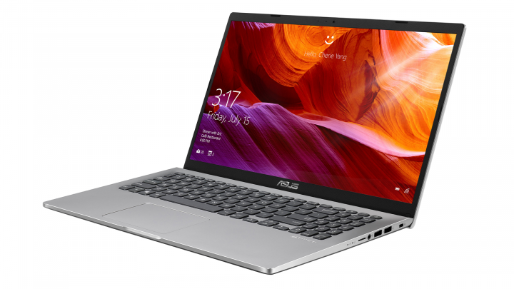 Laptop Asus VivoBook M509DA srebrny - widok frontu prawej strony