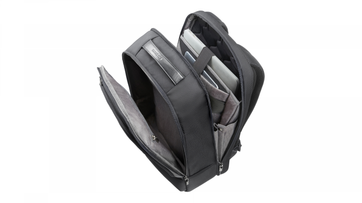 Plecak do laptopa Samsonite XBR 08N-09-005 173 czarny - przód front lewy otwarta