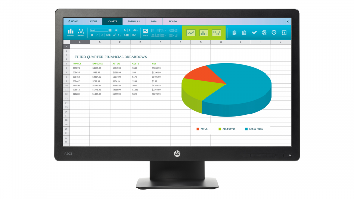 Monitor HP P203 X7R53AA ProDisplay - widok frontu