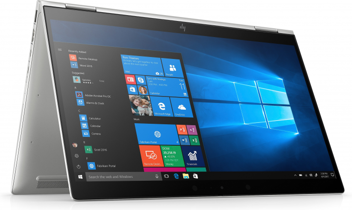 Laptop HP Elitebook x360 1040 G6 srebrny - tryb namiotu