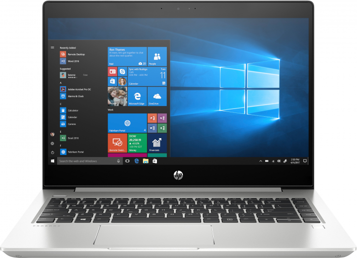 Laptop HP ProBook 445R G6 srebrny - widok frontu