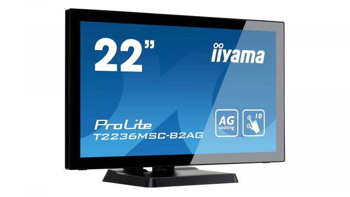 Monitor z dotykowym ekranem IIYAMA ProLite T2236MSC-B2AG - widok frontu lewej strony