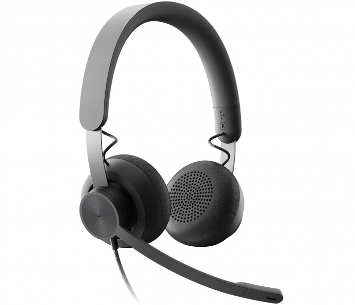 Słuchawki z mikrofonem Logitech Zone MS - widok frontu lewej strony