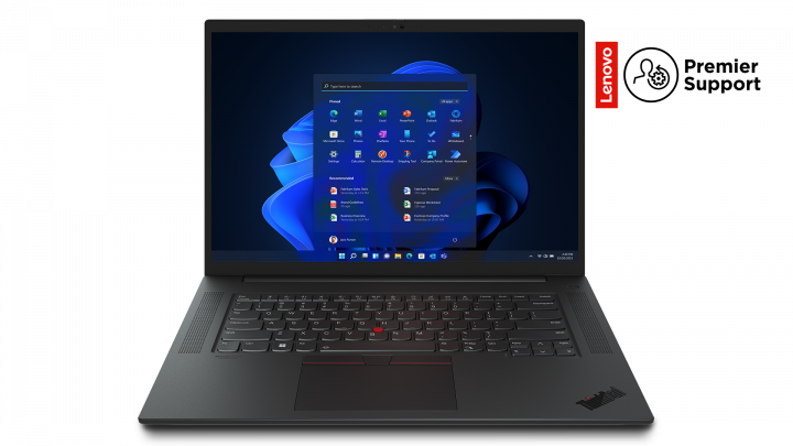 Mobilna stacja robocza Lenovo ThinkPad P1 G5 W11P czarny (premier support) - widok frontu