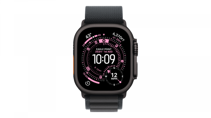 Smartwatch Apple Watch Ultra 3 GPS + Cellular, koperta 49 mm z tytanu w kolorze czarnym, opaska Alpine w kolorze czarnym