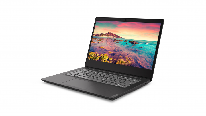 Laptop Lenovo IdeaPad S145-14API czarny - widok frontu prawej strony