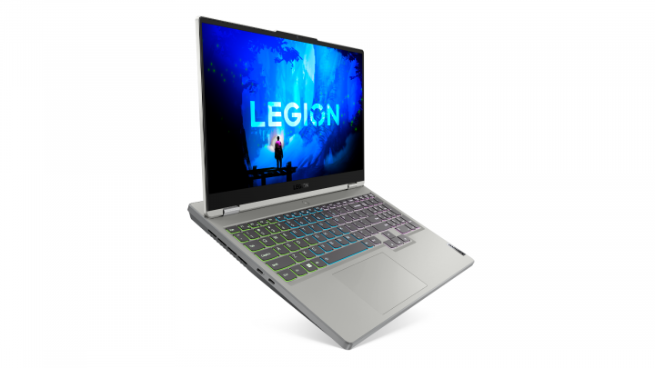 Legion 5 15IAH7H Cloud Grey - widok frontu lewej strony2