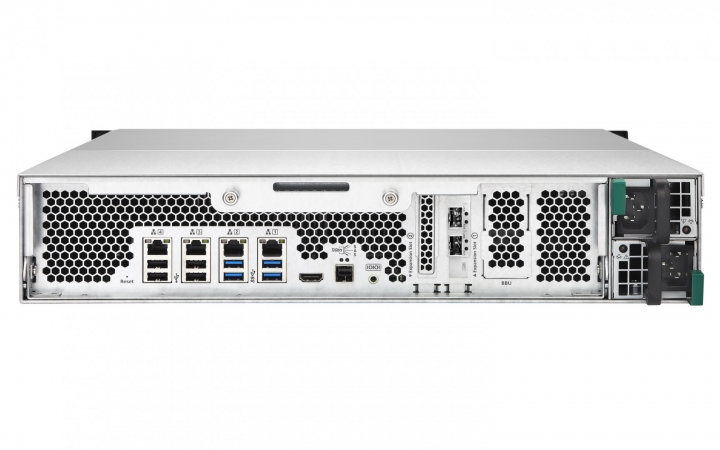 Serwer NAS QNAP TVS-EC1280U-SAS-RP-16G-R2 - widok tyłu