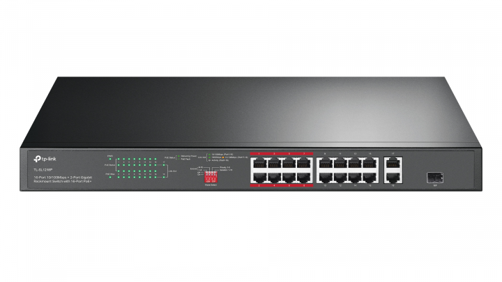 Switch TP-Link TL-SL1218P - widok frontu