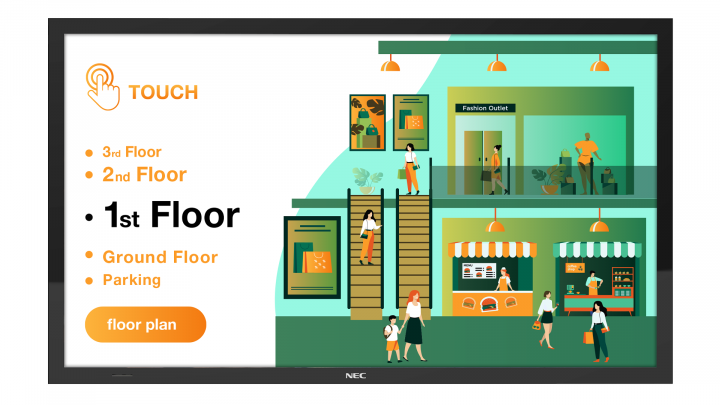 Monitor wielkoformatowy Sharp NEC MultiSync M491 PCAP 49" UHD 500cd/m2 24/7 - 60005080 2
