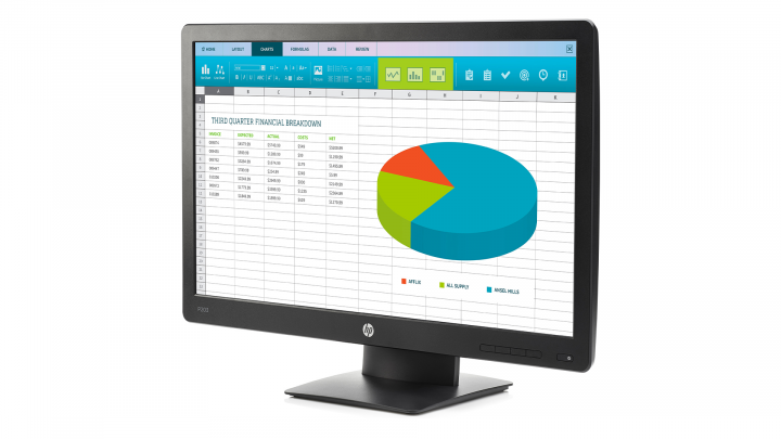 Monitor HP P203 X7R53AA ProDisplay - widok frontu prawej strony