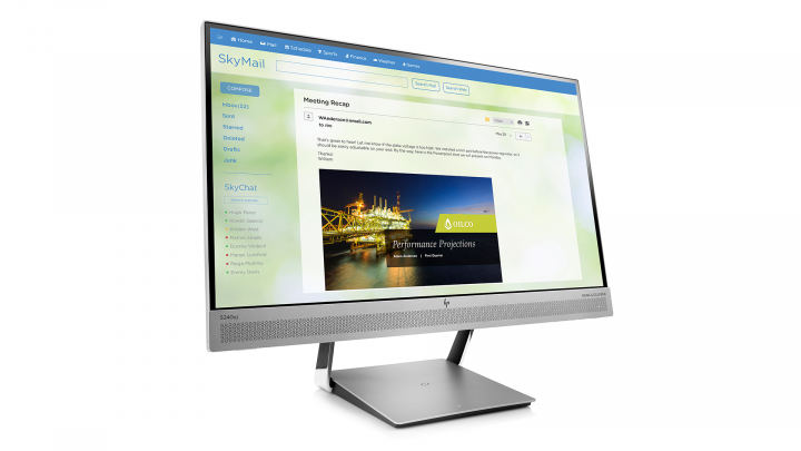 Monitor HP S240uj T7B66AA EliteDisplay - widok frontu lewej strony