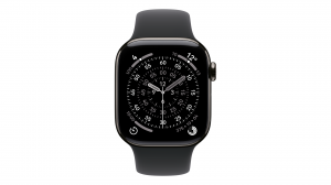 Smartwatch Apple Watch Series 11 GPS + Cellular, koperta 42 mm z tytanu w kolorze łupku, pasek sportowy w kolorze czarnym - rozmiar S/M - MF8R4MP/A