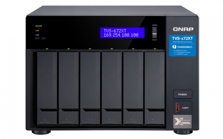 Serwer NAS QNAP TVS-672XT-i3-8G - widok frontu