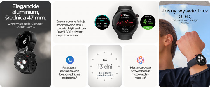 Smartwatch Motorola Moto Watch czarny 2