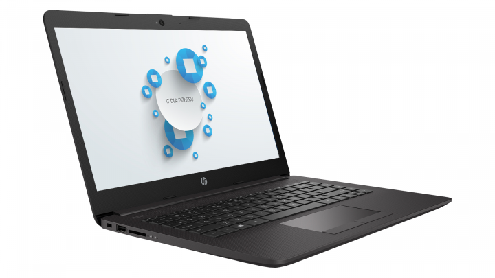 Laptop HP 240 G7 czarny noOS - przód lewa strona