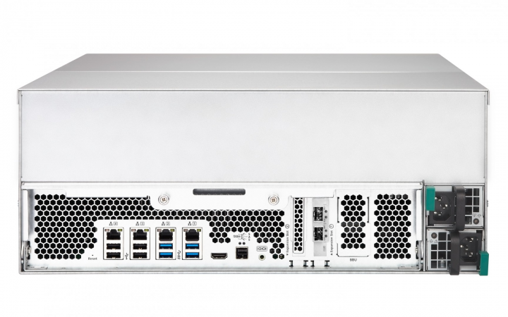 Serwer NAS QNAP TVS-EC2480U-SAS-RP-16G-R2 - widok tyłu