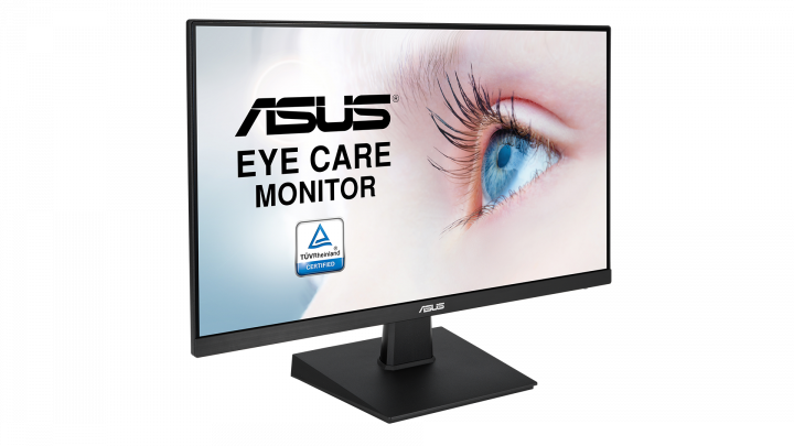 Monitor Asus VA27EHE czarny - widok frontu lewej strony