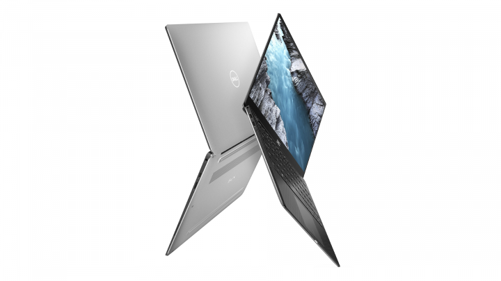 Laptop Dell XPS 13 9305 srebrno-czarny - widok pokrywy pod kątem