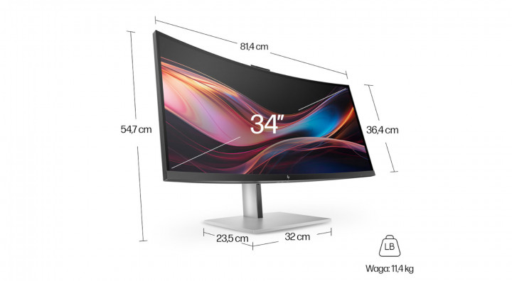 Monitor HP S7 Pro 8K157UT wymiary