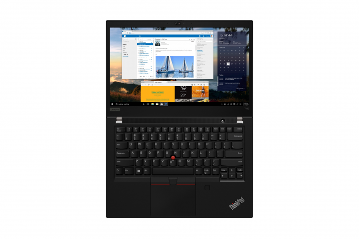 Laptop Lenovo ThinkPad T490 czarny - widok z góry