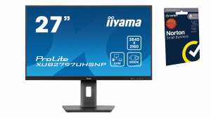 Monitor iiyama ProLite XUB2797UHSNP-B1 4K UHD 27" IPS 4ms USB-C Dock + Norton Small Business card 250G