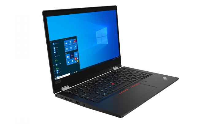 Laptop Lenovo ThinkPad L13 Yoga G2 czarny W10P widok frontu lewej strony