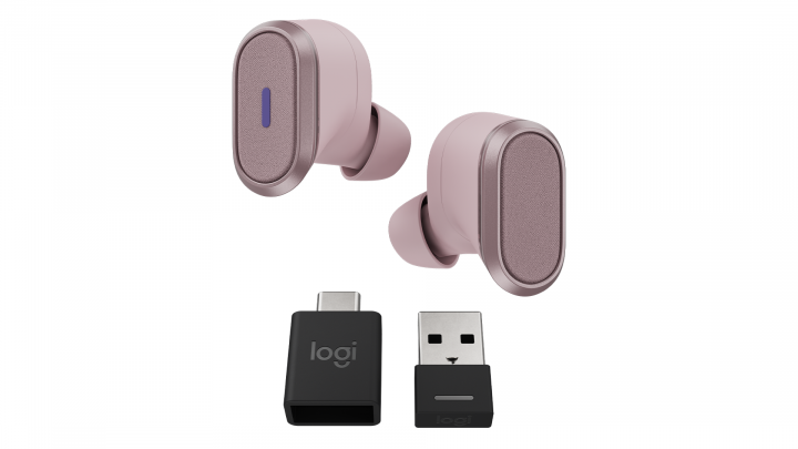 Słuchawki bezprzewodowe Logitech Zone True Wireless MS Teams różowe 985-001090