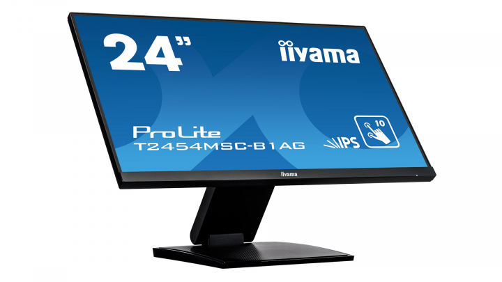 Monitor z dotykowym ekranem IIYAMA ProLite T2454MSC-B1AG - widok frontu lewej strony2