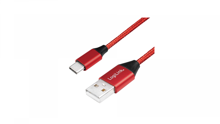 Kabel LogiLink USB 2.0 - USB-C 1m CU0148 - widok frontu