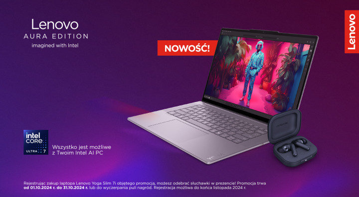 Kup premierowo Yoga Slim 7i Aura Edition i odbierz słuchawki moto buds 4