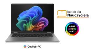 Laptop 2w1 dla Nauczyciela ASUS Vivobook 14 Flip OLED TP3407SA-QL011W Ultra 5 226V 14" FHD+ Touch 0,2ms 16GB 512SSD W11