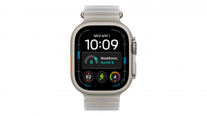 Smartwatch Apple Watch Ultra 4 GPS + Cellular, koperta 49 mm z tytanu w kolorze naturalnym, pasek Ocean w kolorze półprzezroczysta szarość - MJAD4QP/A