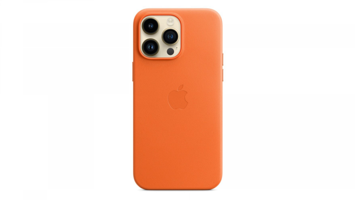 Etui Apple iPhone 14 Pro Leather Case z MagSafe Orange MPPL3ZM/A 3