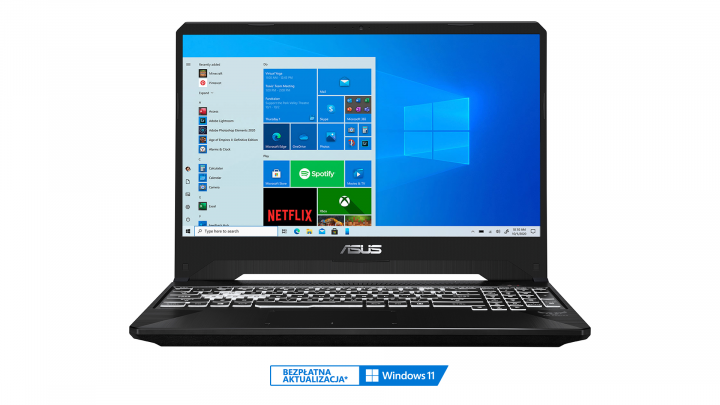Laptop Asus ROG FX505DT W10H Stealth Black - widok frontu