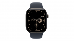 Smartwatch Apple Watch Series 12 GPS + Cellular, koperta 42 mm z tytanu w kolorze złotym, pasek sportowy w kolorze niebieskimi - rozmiar S/M - MJGF4MP/A
