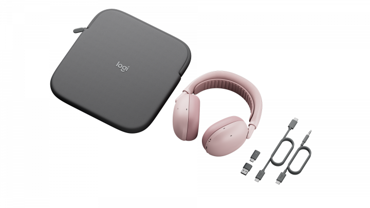 Słuchawki bezprzewodowe Logitech Zone Vibe Pro for Business USB-C/USB-A MS Stereo różowe 1