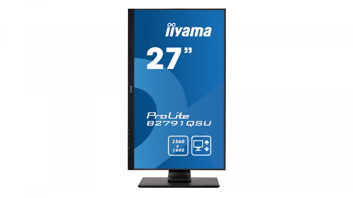Monitor IIYAMA ProLite B2791QSU-B1 - widok frontu pionowo