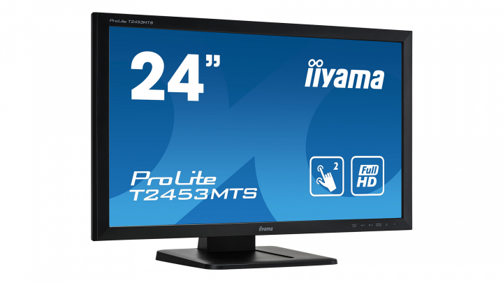 Monitor z dotykowym ekranem IIYAMA ProLite T2453MTS-B1 - widok frontu lewej strony