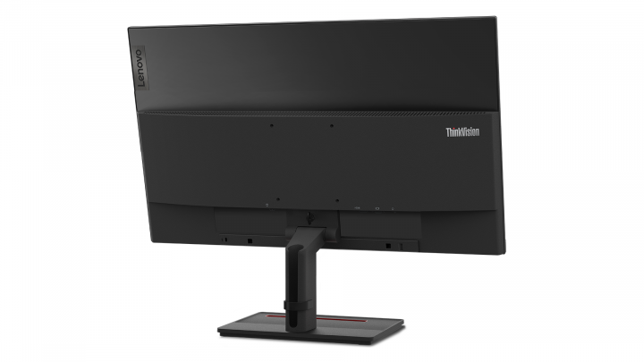 Monitor Lenovo ThinkVision S24e-20 czarny - widok z tyłu prawej strony