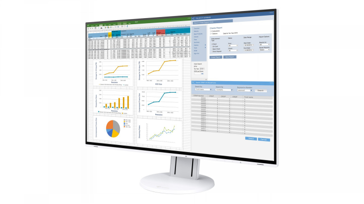 Monitor EIZO FlexScan EV2457 biały - widok frontu prawej strony