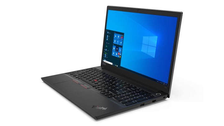 Laptop Lenovo ThinkPad E15 czarny widok frontu prawej strony