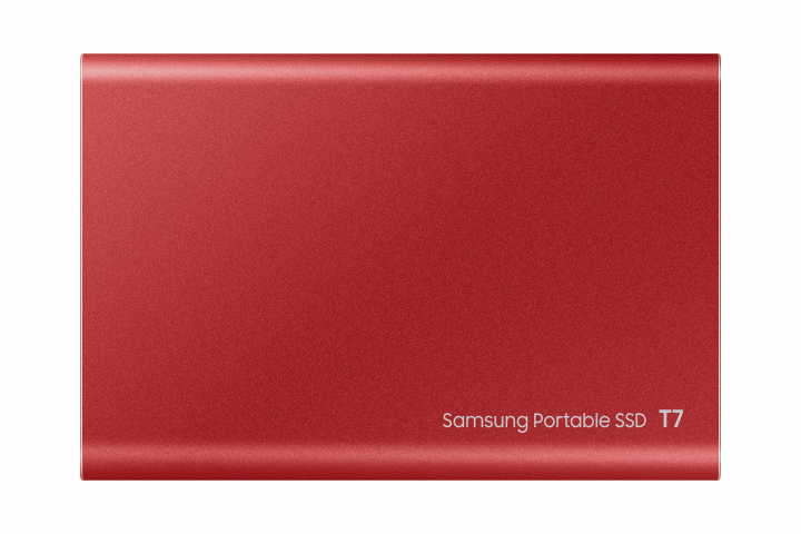 Dysk zewnętrzny SSD Samsung T7 USB 3.2 Czerwony - widok frontu v3