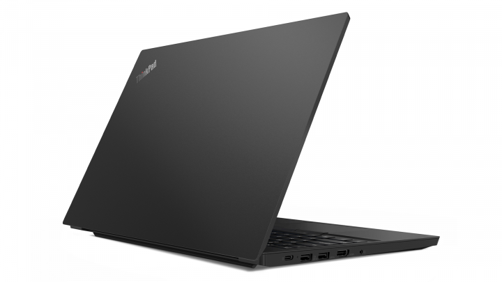 Laptop Lenovo ThinkPad E15 czarny widok tyłu lewej strony
