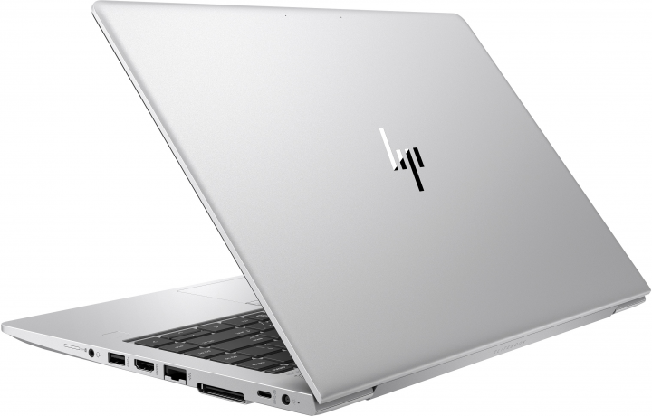 Laptop HP EliteBook 745 G6 srebrny - widok tyłu prawej strony
