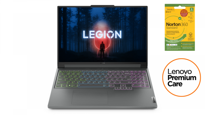 Legion Slim 5 16APH8 Storm Grey (4-Zone RGB Backlit) premium care + Norton 2