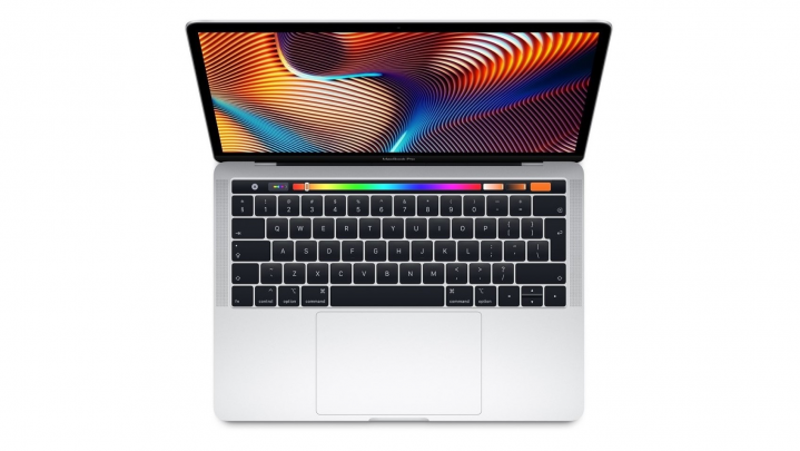 Laptop Apple MacBook Pro 13 srebrny - widok klawiatury