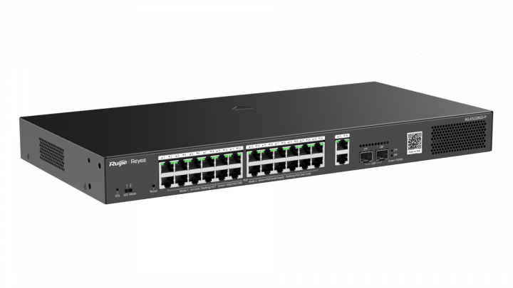 Switch Ruijie Reyee RG-ES228GS-P 24-port GE PoE+ 370W 2x1Gb Base-T 2x1Gb SFP 2