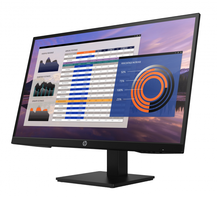 Monitor HP P27h G4 czarny - widok frontu prawej strony